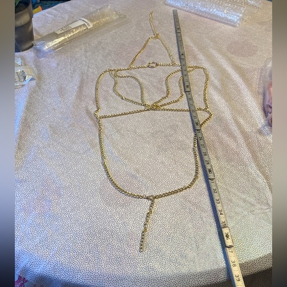 Plus Ring Linked Chain Detail Harness Bra size XL - Picture 9 of 11